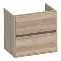 Brauer Adore - Onderkast Ondiep - 60 cm - met 2 Softclose Lades Greeploos en 1 Sifon Uitsparing - Sunlit