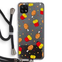 Chicken 'n Fries: Samsung Galaxy A22 5G Transparant Hoesje met koord