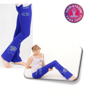 Yoga Handgeschilderde Lotus Broek Katoen Blauw-Paars L - thumbnail