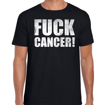 Fuck cancer - weg met kanker t-shirt zwart voor heren Fuck cancer - weg met kanker t-shirt zwart voor heren