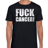 Fuck cancer - weg met kanker t-shirt zwart voor heren - thumbnail