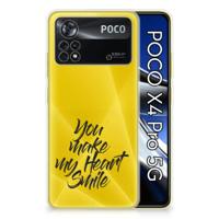 Xiaomi Poco X4 Pro 5G | Siliconen hoesje | met naam Heart Smile
