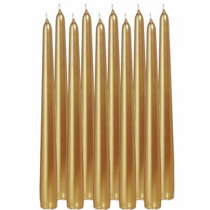 20x Gouden dinerkaarsen 25 cm 8 branduren