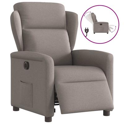 Fauteuil verstelbaar elektrisch stof taupe