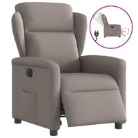 Fauteuil verstelbaar elektrisch stof taupe