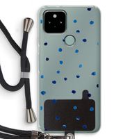 Blauwe stippen: Pixel 5 Transparant Hoesje met koord