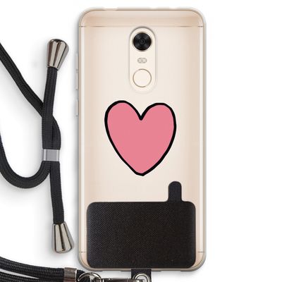 Hartje: Xiaomi Redmi 5 Transparant Hoesje met koord