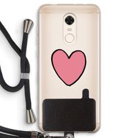 Hartje: Xiaomi Redmi 5 Transparant Hoesje met koord