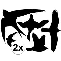 Raamstickers vogels - 10x st - zwart - vogel silhouet stickers - tuinvogel raamdecoratie