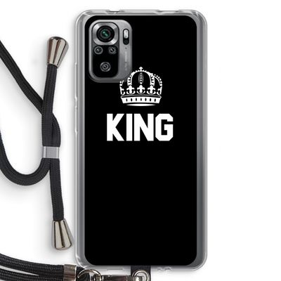 King zwart: Xiaomi Redmi Note 10S Transparant Hoesje met koord