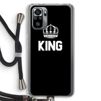 King zwart: Xiaomi Redmi Note 10S Transparant Hoesje met koord