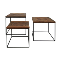 Salontafel Set Austin - 50 - gerecycled Java hout/ijzer