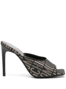 Moschino logo patterned-jacquard 110mm mules - Noir