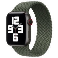 Braided Solo Loop nylon bandje - Maat: M - Groen - Geschikt voor Apple Watch 38mm / 40mm / 41mm