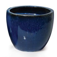 Bloempot Pot egg d23h19 blauw Geglazuurd MCollections - Mcollections