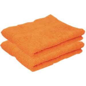 2x Luxe handdoeken oranje 50 x 90 cm 550 grams   -