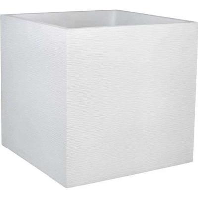 PLASTIC EDA Graphit Vierkant bloemblad - 57 L - 49,5 x 49,5 x 49,5 cm - Witte ceruse