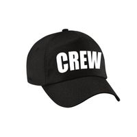 Zwarte crew personeel team pet / cap voor volwassenen - thumbnail