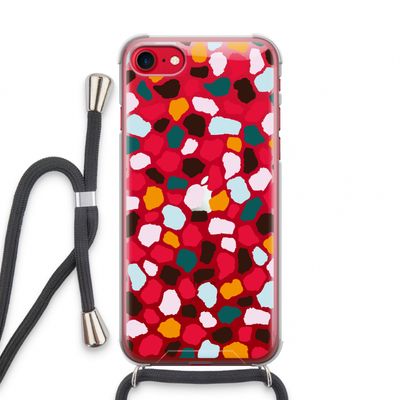 Colored Giraffe: iPhone SE 2020 Transparant Hoesje met koord