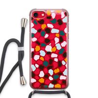 Colored Giraffe: iPhone SE 2020 Transparant Hoesje met koord