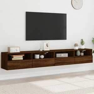 Tv-wandmeubels 2 st 100x30x30 cm hout bruineikenkleurig