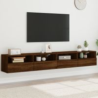 Tv-wandmeubels 2 st 100x30x30 cm hout bruineikenkleurig