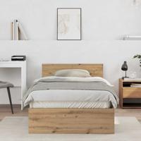 Bedframe met hoofdeinde Artisan Eiken 100 x 200 cm Bewerkt hout
