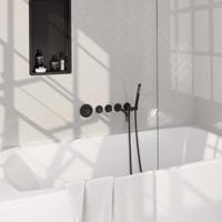 Inbouwthermostaatset Brauer Black Carving Incl Baduitloop en 3 Standen Handdouche Mat Zwart