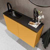 Mondiaz Ture 80cm toiletmeubel ocher met wastafel urban links 1 kraangat - thumbnail