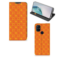 OnePlus Nord N10 5G Hoesje met Magneet Batik Oranje - thumbnail