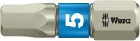 Wera 3840/1 TS Bits Zeskant, RVS, Hex-Plus, 5.0 x 25 mm - 1 stuk(s) - 05071075001