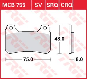 TRW Remblokken, en remschoenen voor de moto, MCB755SCR Sinter carbon