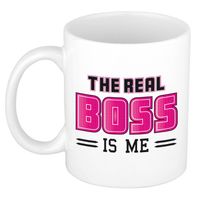 Bellatio Decorations Cadeau mok voor je baas - roze - grappig - keramiek - 300 ml - boss - feest mokken