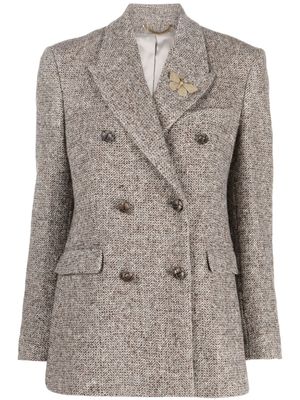Golden Goose manteau croisé à chevrons - Marron