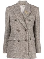 Golden Goose manteau croisé à chevrons - Marron