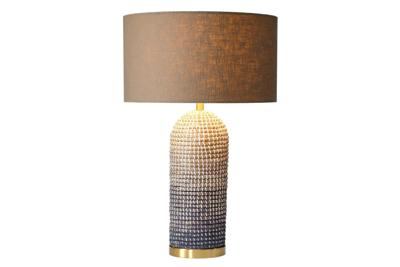 Tafellamp ZEA 60cm gradient zeegras natuurlijk bruin goud met lampenkap ruw linnen bruin - 46650