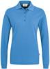 Hakro 215 Women's long-sleeved polo shirt MIKRALINAR® - Malibu Blue - XS