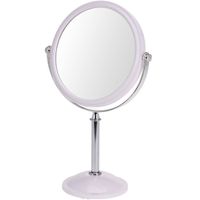 Witte make-up spiegel rond vergrotend 18 x 24 cm - Make-up spiegeltjes - thumbnail