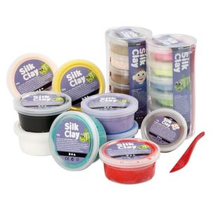 Knutsel/hobby silk klei / flexibel boetseermateriaal gekleurd 22 doosjes