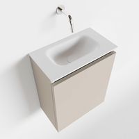 Toiletmeubel Mondiaz Ture | 40 cm | Meubelkleur Linen | Eden wastafel Talc Midden | Zonder kraangat