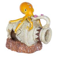 Superfish Deco Jar Octopus - Handgeschilderd, Milieuvriendelijk Hars Aquariumornament