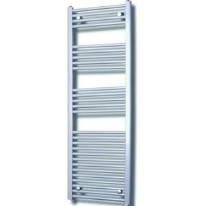 Elektrische Design Radiator Sanicare Plug & Play 172x60 cm Zilver Grijs 1127 Watt Met Zwarte Thermostaat Links Sanicare