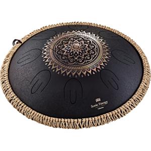 Meinl Sonic Energy Octave Steel Black Floral Tongue Drum, 16 inch, D Kurd, 9 tonen