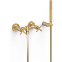 Douchekraan Tres Mont Blanc | Opbouw | Mengkraan | 2-hendels | hoh 15 cm | Incl.Handdoucheset | 24k Goud mat