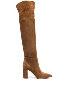 Gianvito Rossi bottes Piper 90 mm en daim - Marron