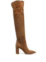 Gianvito Rossi bottes Piper 90 mm en daim - Marron - thumbnail