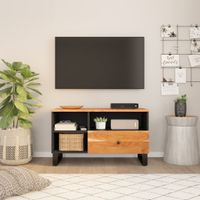 Tv-meubel 80x33x46 cm massief acaciahout en bewerkt hout