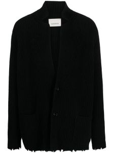 Laneus cardigan en laine à effet usé - Noir