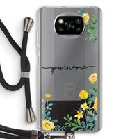 Gele bloemen: Xiaomi Poco X3 Pro Transparant Hoesje met koord