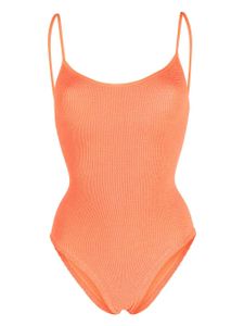 Hunza G maillot de bain Pamela Swim à effet froissé - Orange